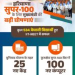 हरियाणा सुपर-100: मेधावी विद्यार्थियों की प्रतिभा को मिलेगी नई उड़ान