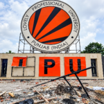 Damaged LPU Entrance Amidst Rubble